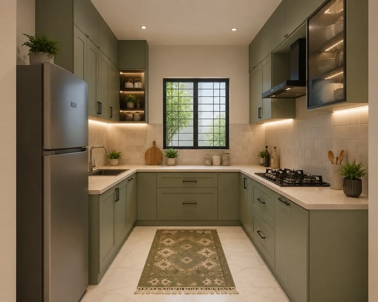 U shaped kitchen