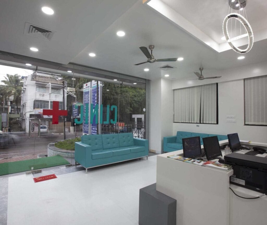 Minimal hospital interior design with focus on cleanliness and workflow