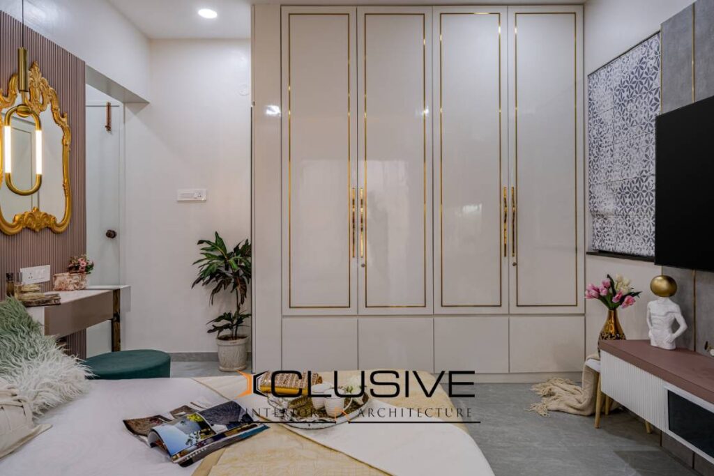 Modern wardrobe design with premium finishes in Hinjewadi residence
