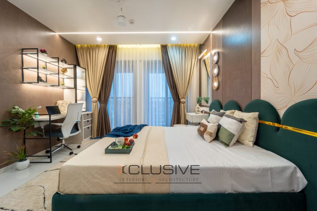 Luxury living room interior with custom furniture and lighting in Pimple Saudagar