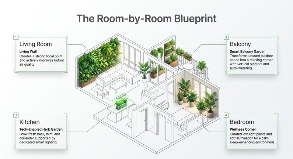 Biophilic Interiors with a Tech Twist Automated Green Corners at Home (3)