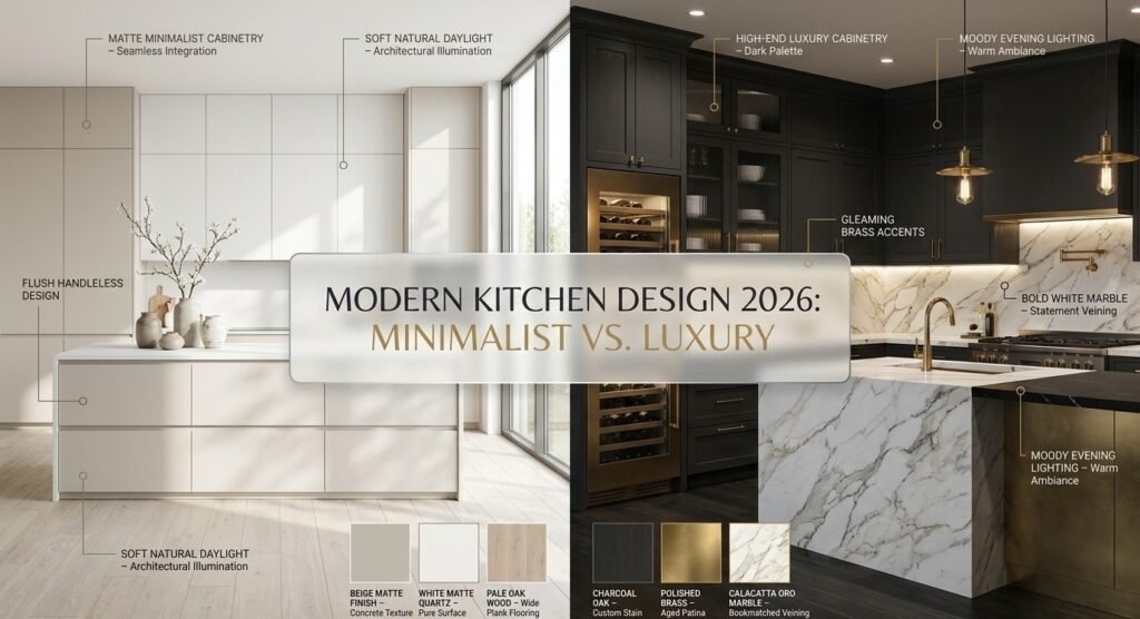 minimalist vs luxury modern kitchen ideas Pune Hyderabad